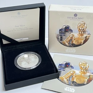 Star Wars 2oz Silver Proof Coin R2-D2 & C-3PO 2023 LTD EDT Royal Mint £5 Coin - Picture 1 of 11