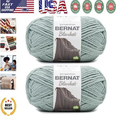 Chenille-Style Smoky Green Yarn - 300g Super Bulky 2 Pack for Afghans and More - Image 1 of 4