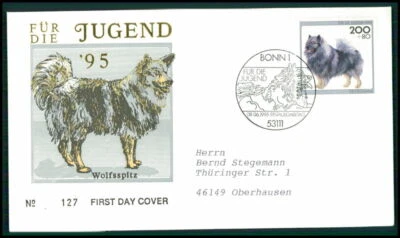 ALEMANIA FDC 1995 PERROS WOLFSPITZ PERRO CHIENS CANI PERROS SOBAKI PERROS fj19 Foto 1 de 2