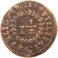 PORTUGAL 1 1/2 REIS 1714 JOAO V. #t80 333