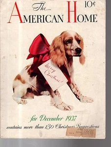 1937 Americana Casa Dicembre - Cocker Spaniel Per Natale - Picture 1 of 1