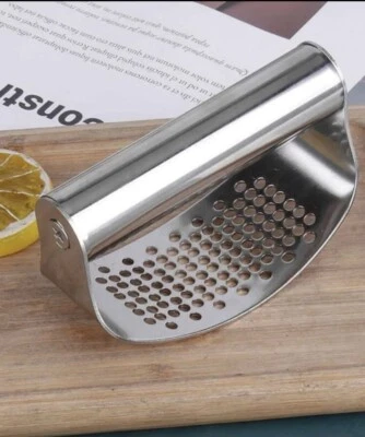 2x Prensa de ajo de acero inoxidable manual picado ajo picado herramienta de cocina NUEVO Foto 1 de 4
