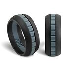 Mens Silicone Wedding Ring Band - Arcrings - (black) - Size 10