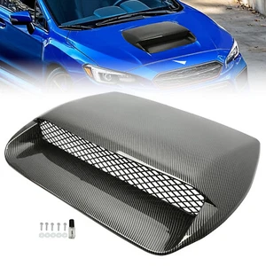 Carbon Fiber Look Air Flow Hood Scoop Bonnet Vent For 2015-2021 Subaru WRX STI - Picture 1 of 11