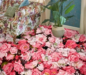 3D Pink Flower 40RAIN36 Floor WallPaper Murals Wall Print Decal AJ Honey - Picture 1 of 6