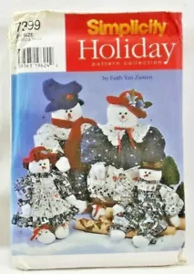 1996 Simplicity Sewing Pattern 7399 22" & 33" Stuffed Snowmen & Snow Women 6664 - Picture 1 of 2