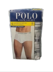 Polo Ralph Lauren Mens 4-Pack White Cotton Classic Fit Briefs $42. XL - Picture 1 of 3