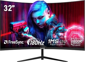 32 Inch Curved 1800R PC Gaming Monitors 180hz, FHD 1080p 1ms without Bezel - Picture 1 of 7