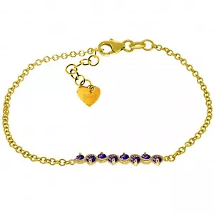 14K. SOLID GOLD BRACELET WITH NATURAL AMETHYSTS (Yellow Gold) - Picture 1 of 6