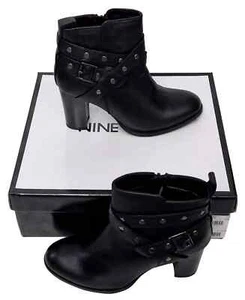 Botas NINE WEST Craze de cuero negro con cremallera y tacón con cuña precio de venta sugerido por el fabricante 89 GBP - Imagen 1 de 9