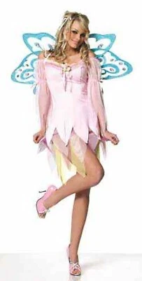Pink Nymph Woodland Fairy Pixie Cute Fancy Dress Up Halloween Sexy Adult Costume - Image 1 of 2