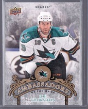 2010/11 JOE THORNTON UPPER DECK AMBASSADORS OF THE GAME CARD 
