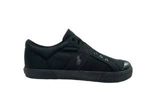 Polo Ralph Lauren Men’s Shoes Black Canvas Harold Sneakers Size 12 D - Picture 1 of 7