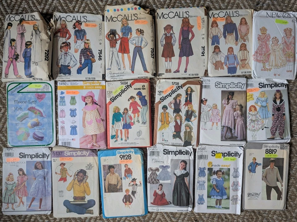 Lot of 18 Vintage Toddler Childrens Teens Sewing Patterns McCalls Simplicity - Image 1 of 1