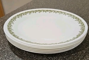 "Juego de 7 platos de cena vintage Corelle Spring Blossom Crazy Daisy de 10"" verde"  - Imagen 1 de 5