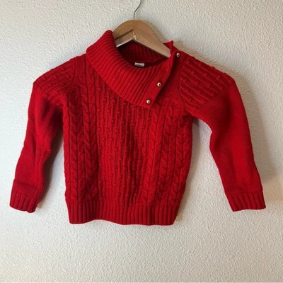 Janie and Jack red cable knit sweater 4 toddler - Image 1 of 4
