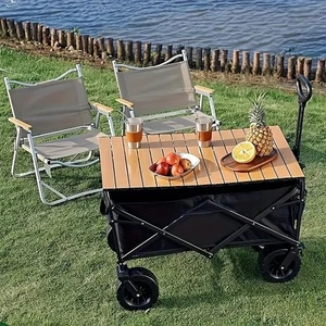 UK Heavy Duty Folding Wagon 200KG Capacity - Garden Camping Beach Trolley Cart - Picture 1 of 14