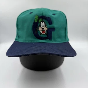 Vintage 90's Disney Rare Goofy G Logo Snapback Hat Cap Disney Store Blue/Green - Bild 1 von 6