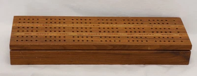 Vintage Guild Cribbage Board / Box, Inlaid Wood, Incomplete Deck and Pegs, C295 - Image 1 of 4