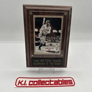 Babe Ruth & Apollinaris baseball card mounted on wooden plaque 1927 - Picture 1 of 8