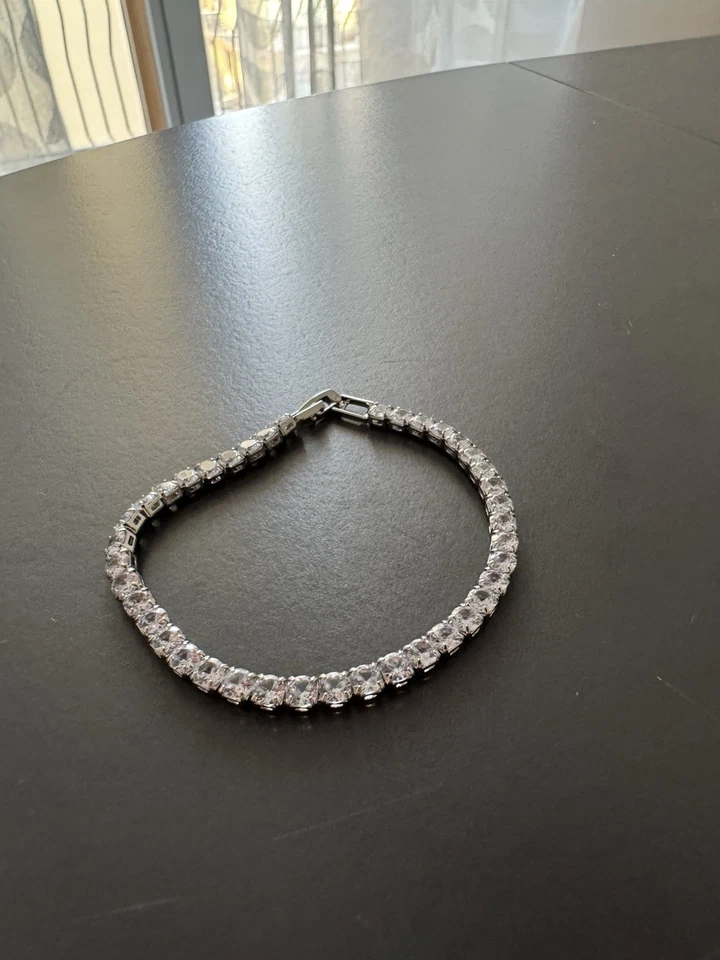 BRACCIALE TENNIS COLOR ARGENTO, BRACCIALETTO UOMO/DONNA 2.5/3/4/5MM 17/18/19CM - Immagine 1 di 3