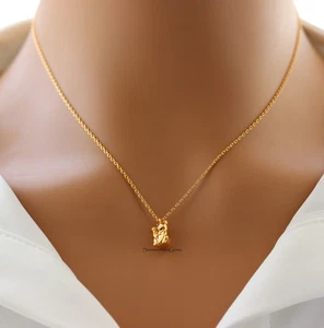 STG 18K Gold Plated Lucky Cat Pendant Necklace - Picture 1 of 4