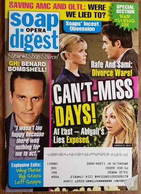 Soap Opera Digest Mar 27, 2012: All Your Favorites: Y&R,GH,DAYS,B&B,OLTL & more - Image 1 of 2