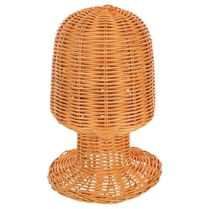 Hat Display Stand Rattan Mannequin Stand Display Showcase Hat Cap Hair Wig St... - Picture 1 of 9