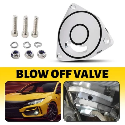 Blow Turbo Valve Off Silver Plate BOV Spacer Fit 15-21 Honda Vortex Civic - Image 1 of 4