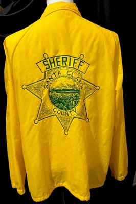 Vintage Santa Clara County Sheriff Windbreaker Jacket Made In USA. Large, LE - Image 1 of 4