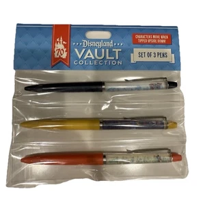 Disney Parks Disneyland 70th Anniversary Vault Set of 3 Pens 2025 New Sealed - Picture 1 of 8