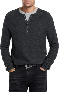 John Varvatos Men's Alhandra Henley - Picture 1 of 7