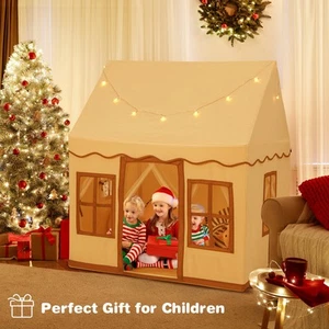 Large Playhouse Toys Gifts Kids Play Castle Tent w/ Star Lights Washable Mat - Picture 1 of 7