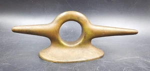Vintage Heavy Duty 7 Inch Bronze Lifting Eye Ring Boat Cleat - Picture 1 of 8