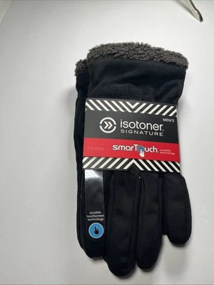 Isotoner Signature smarTouch 男式手套 L 全新带标签黑色 — 第 1/3 张图片