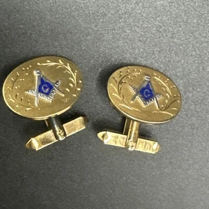Gemelos masónicos rellenos de oro G25 - Imagen 1 de 5