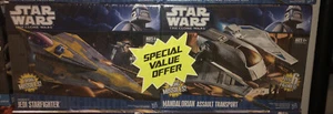 Star Wars Clone Wars 2011 Mandalorian Assault Transport Vehicle & Starfighter 2p - Picture 1 of 2