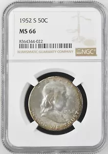 1952-S FRANKLIN US mezzo dollaro, MS66 di NGC, una moneta dall'aspetto SQUISITO!!!! - Foto 1 di 4