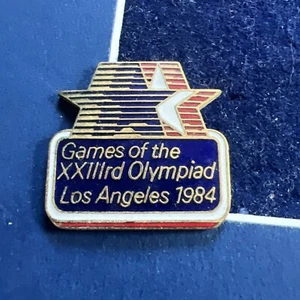1984 Olympic Los Angeles USA Summer Games Official Star in Motion Logo Pin Badge - Picture 1 of 7