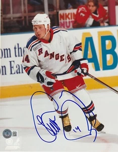 THEO FLEURY Signed New York RANGERS 8x10 PHOTO Beckett Authenticated (BAS) - Picture 1 of 2