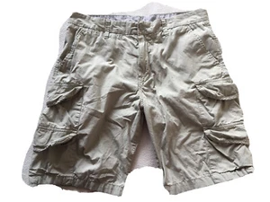 Calvin Klein Beige Cotton Flat Front Cargo Shorts Size 34 Inseam 10 Men’s - Picture 1 of 12