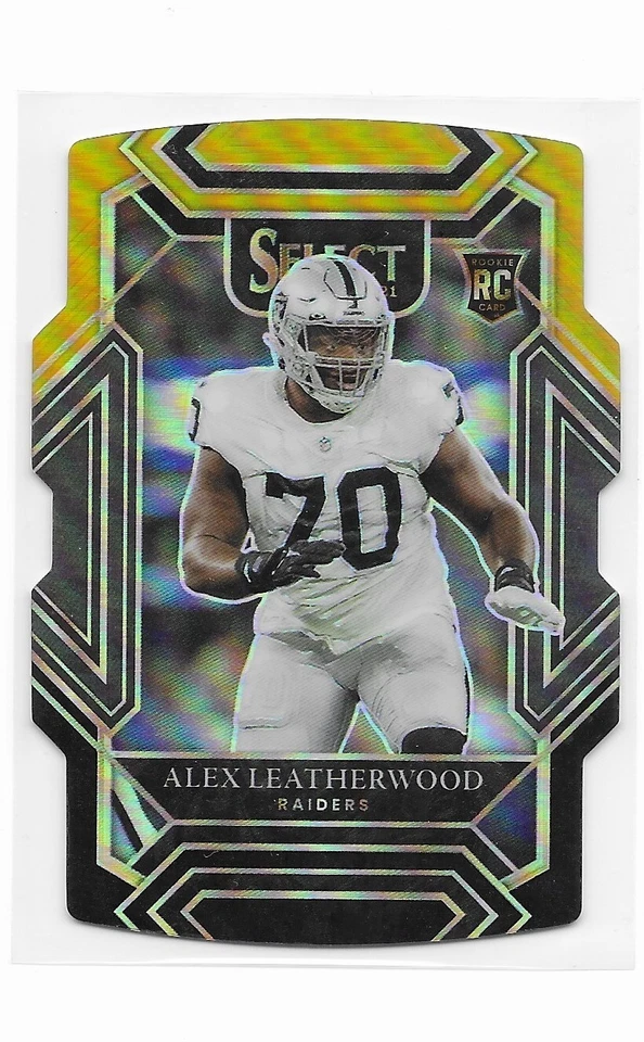 2021  Panini Select Alex Leatherwood Black and Gold Prizm Die Cut Raiders - Image 1 of 1