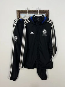 Vintage Adidas Chelsea Football Suit Soccer Set Jacket Pants Black Mens Size M - Bild 1 von 24