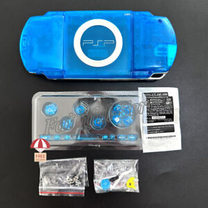 For PSP 1000 Replacement Full Housing Shell Case Cover with Buttons Clear Blue