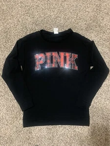 PINK by Victoria’s Secret Damenpullover Gr. XS schwarz verziert LS GUC - Bild 1 von 10