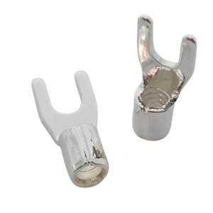 HB Labs Pure Copper Crimping Spade Connectors (Pack of 6) - Silver Plated - Picture 1 of 1