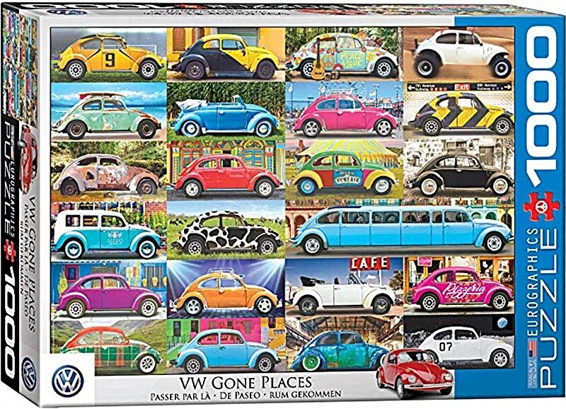 VW Beetle "Gone Places" Collage 1000 piece jigsaw puzzle 680mm x 490mm - Image 1 of 1