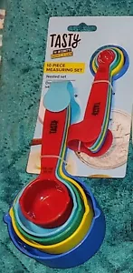 Tasty 10 Piece Measuring Cups and Spoons Set with Pour Spouts, Multicolor - Picture 1 of 1