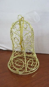 Gold METAL BELL SHAPED 5" Christmas ORNAMENT that OPENS on the BOTTOM - Picture 1 of 1