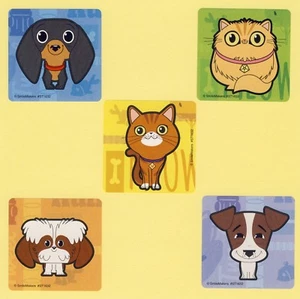 15 Playful Pets - Large Stickers - Party Favors -Dog, Cat, Puppy, Kitten - Picture 1 of 1